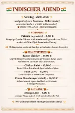 Indischer Abend am 25. April 2026
