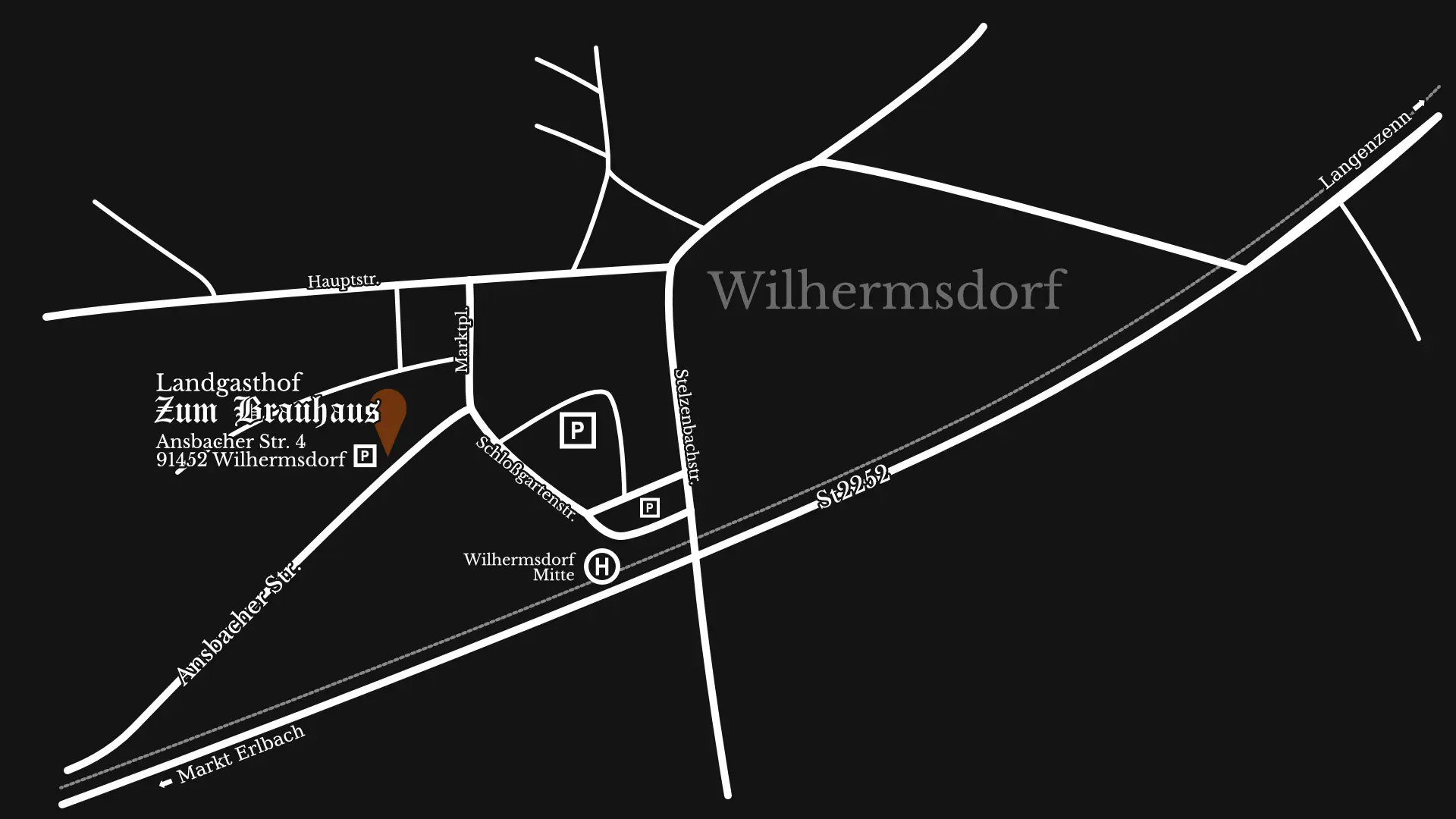 Karte - Anfahrt zum Landgasthof Zum Brauhaus - Wilhermsdorf